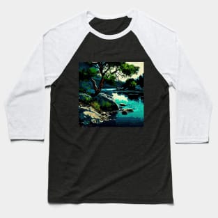 Deep River Scenery Baseball T-Shirt